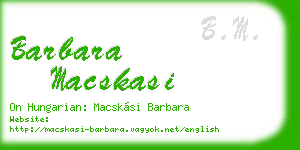 barbara macskasi business card