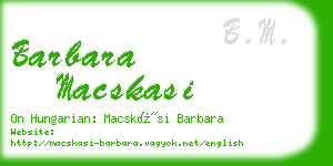 barbara macskasi business card